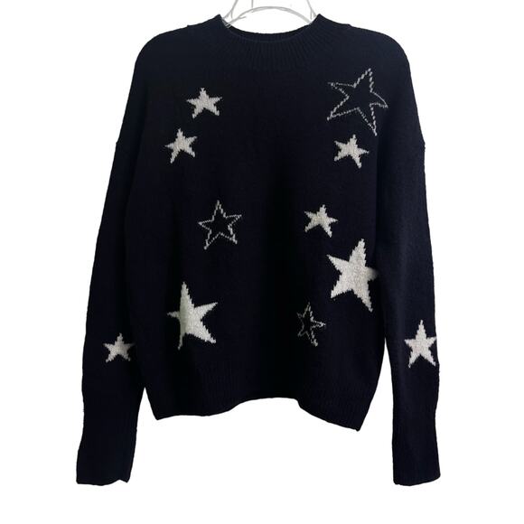 Rails Kana Star Wool Cashmere Blend Long Sleeve Sweater Midnight Ivory Size S - Picture 1 of 10